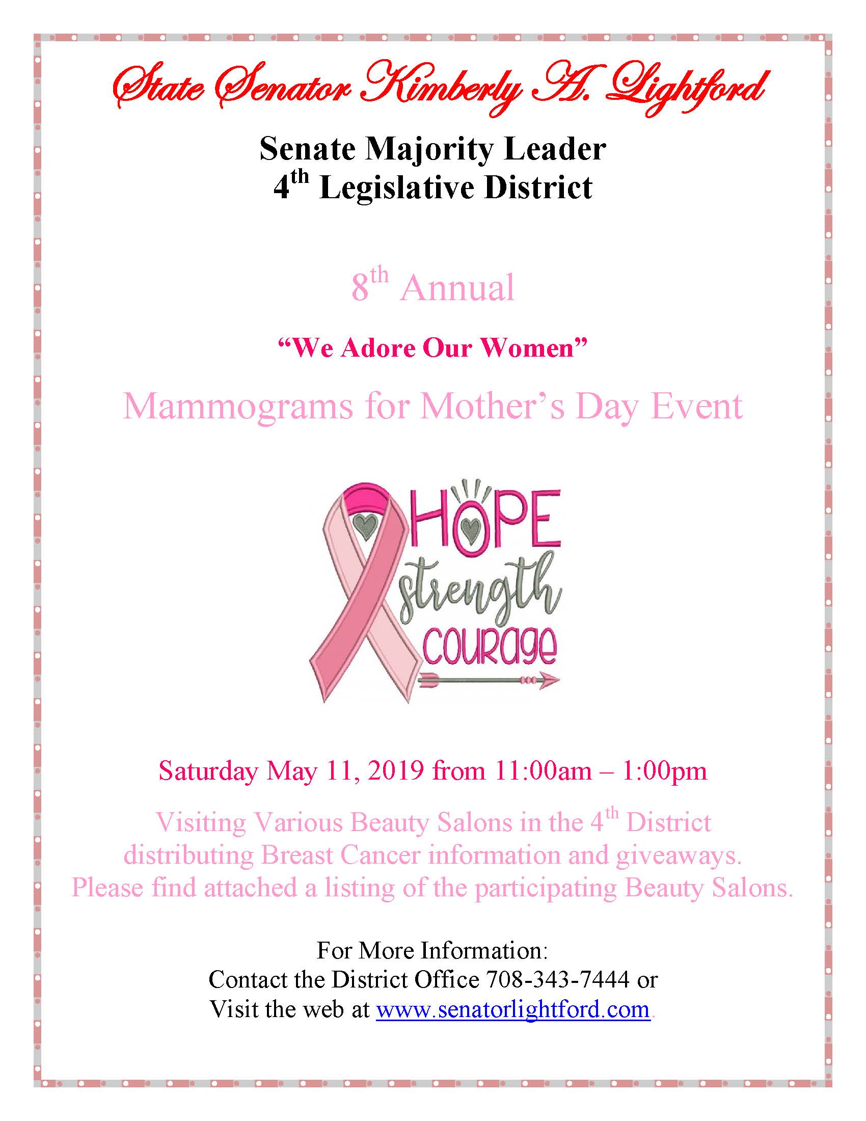 Breast Cancer Awarness Event Flyer with Salons 2019 Page 1