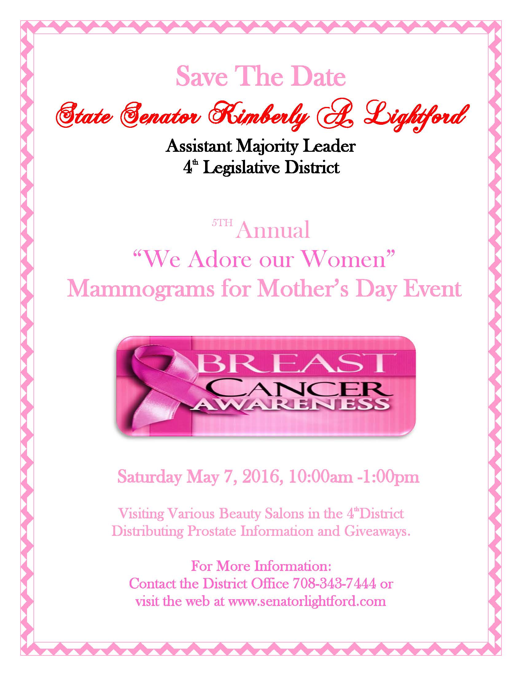 2016 Breast Cancer Save the Date Event Flier