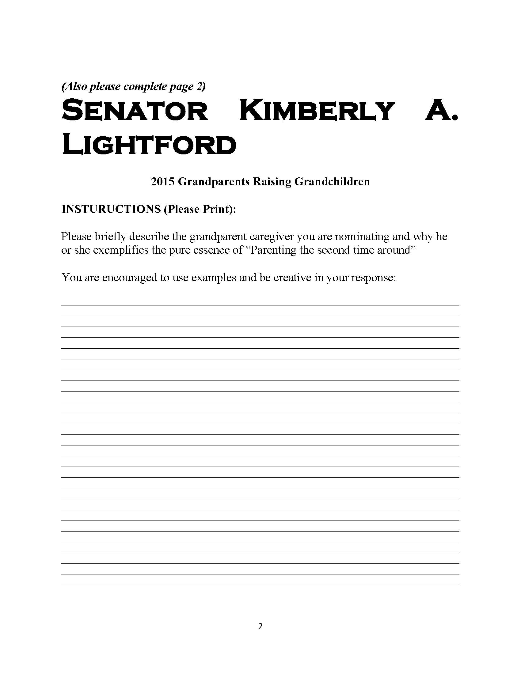 2015 Grandparents Raising Grandchildren Nomination Form Page 2
